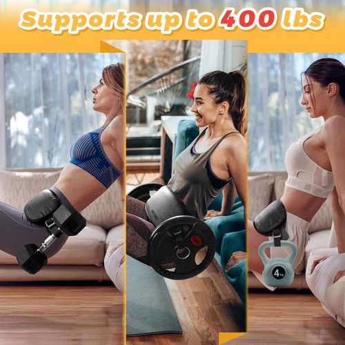 MIUONO Hip Thrust Belt, Dumbbell Hip Thrust Belt for Kettlebells or Grip Plates, Thicker Slip-Resistant Leather Glute Bridge Pad Machine for Booty Workout of Home Gym