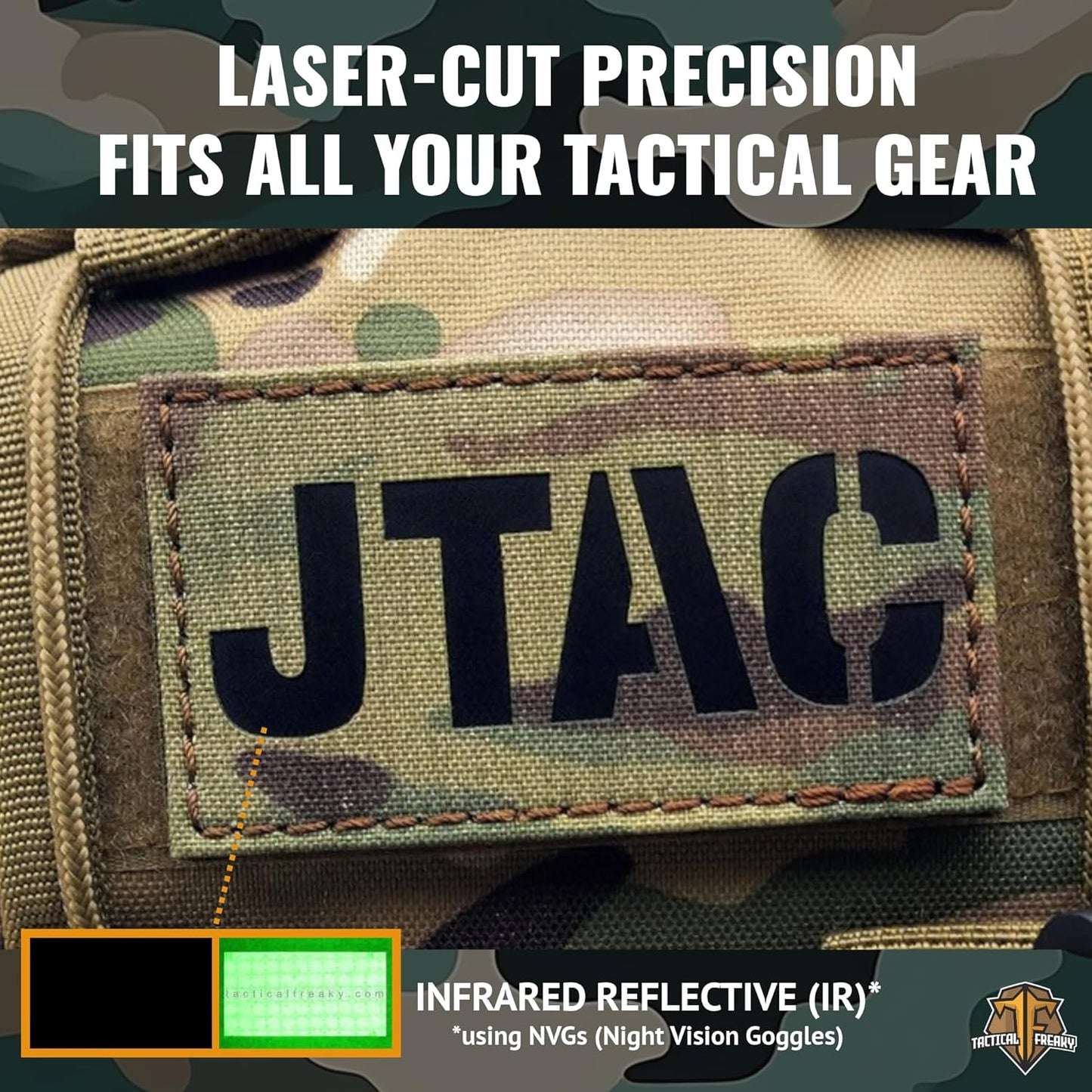 JTAC IR Patch Joint Terminal Attack Controller Air Support FAC Infrared 3.5x2 Tactical Morale Patch Hook Backing Multicam