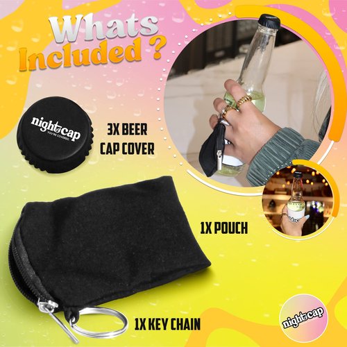 Nightcap Drink Cover Bottle Top- The Reusable Drink Spiking Prevention, As Seen on Shark Tank