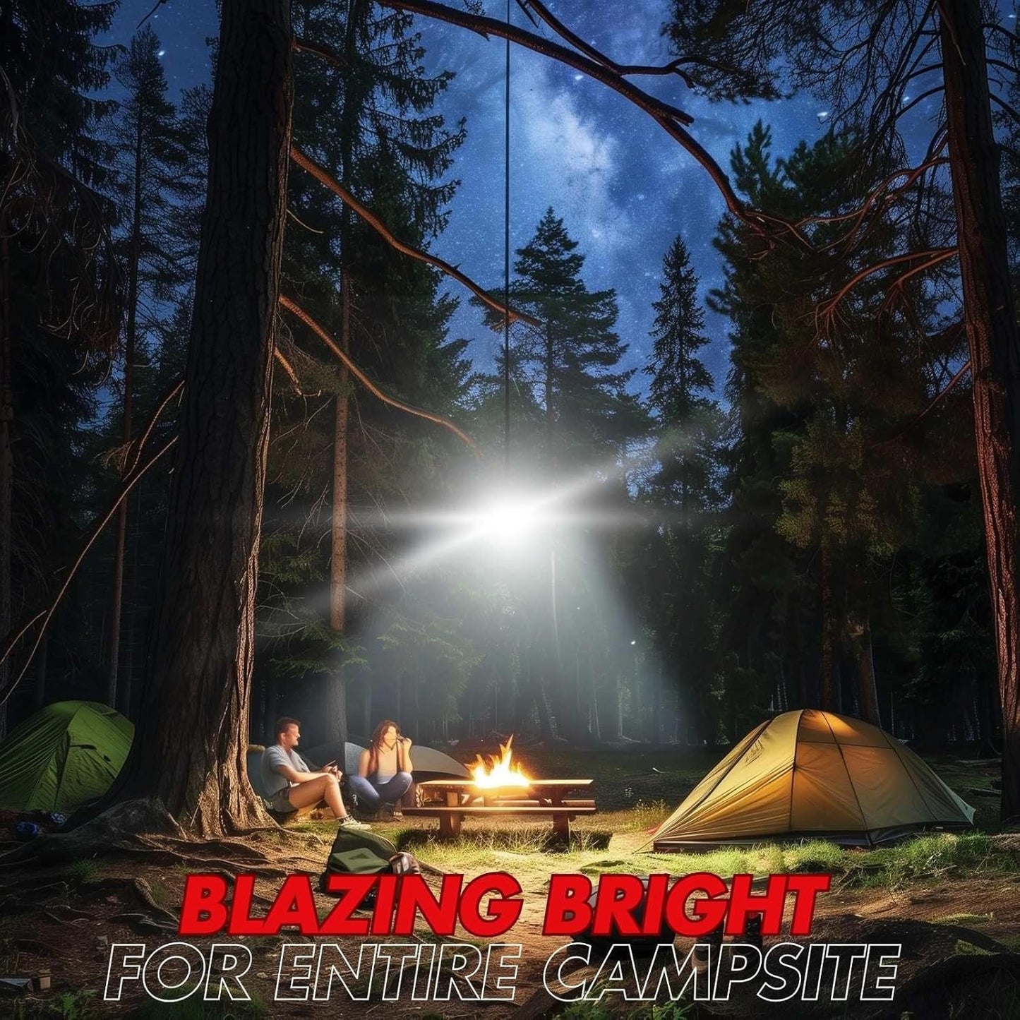 3000LM Rechargeable UFO Camping Lantern - Portable, Waterproof Tent Light with 200h Runtime for Emergencies & Outdoor Use