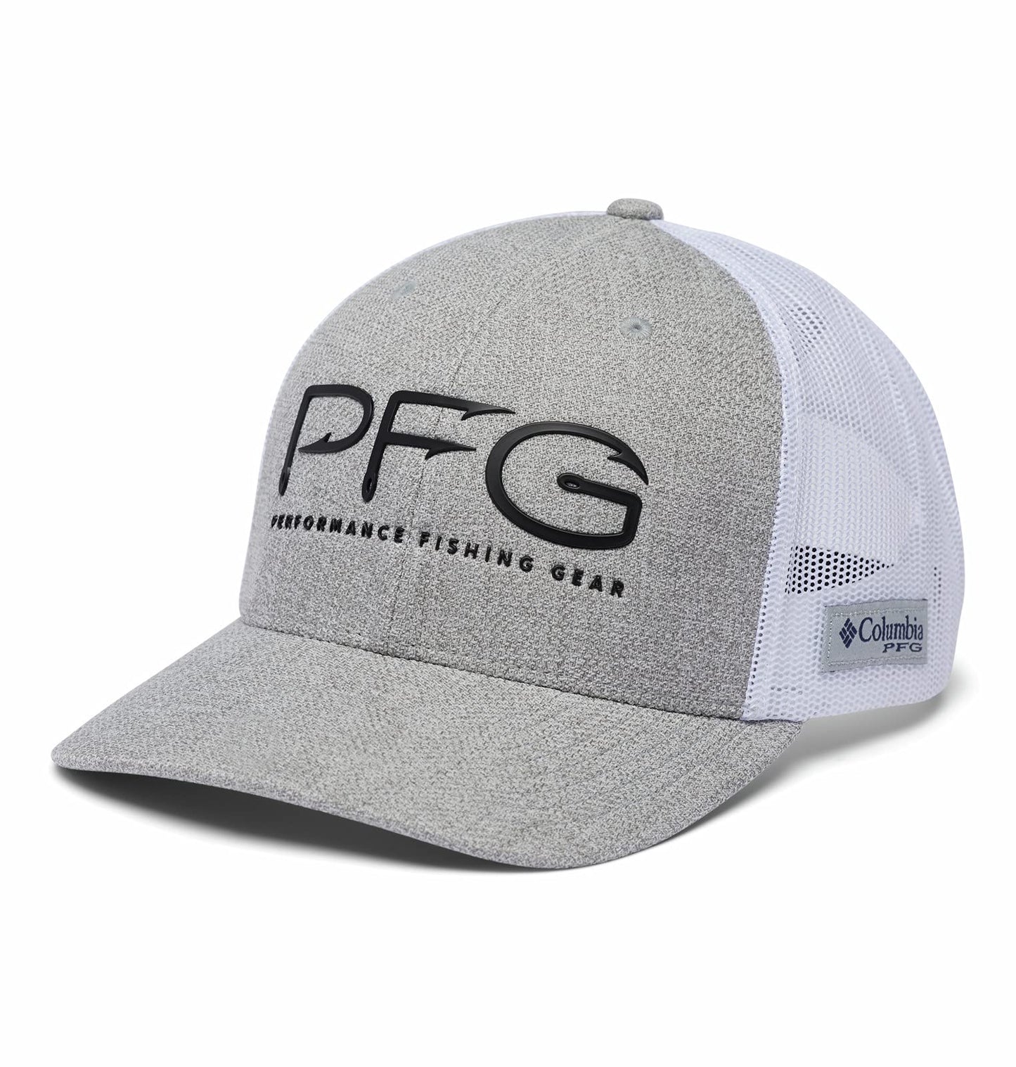 Columbia Unisex PFG Hooks Mesh Ball Cap, Cool Grey Heather/Black, Large/X-Large