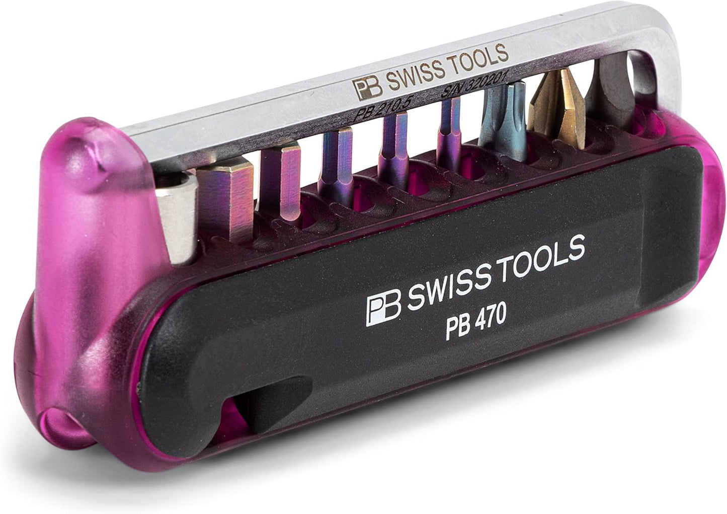 PB Swiss Tools Bike Multitool PB 470 | 100% Swiss Made | Pocket Tool with Bits, Allen Key, Steel Adapter, Tire Lever for Mountain and Road Bike, Bicycle, E-Bike (Green)
