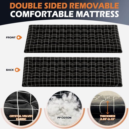 ATORPOK Camping Cot for Adults with Cushion Comfortable, Portable Folding Bed for Sleeping, Lightweight Folding Bed with Carry Bag for Kids Supports 450 lbs (Black)
