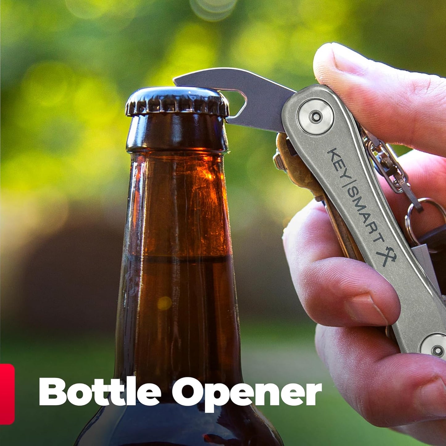 KeySmart Rugged - Multitool Key Holder for Keychain w/Bottle Opener and Pocket Clip, Key Organizer for Key Chain, EDC Keychains, Key Ring for Car Fobs Key Chains, Expandable (Up to 14 Keys, Blue)