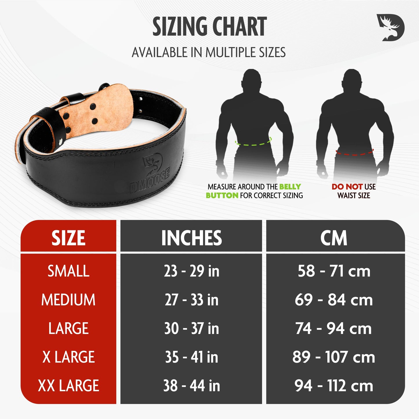 DMoose weight belt - Squat and weightlifting belts - 7MM Premium Cushioned Lumbar Support - Genuine Leather, Adjustable, Comfortable belt lifting 4" Black L
