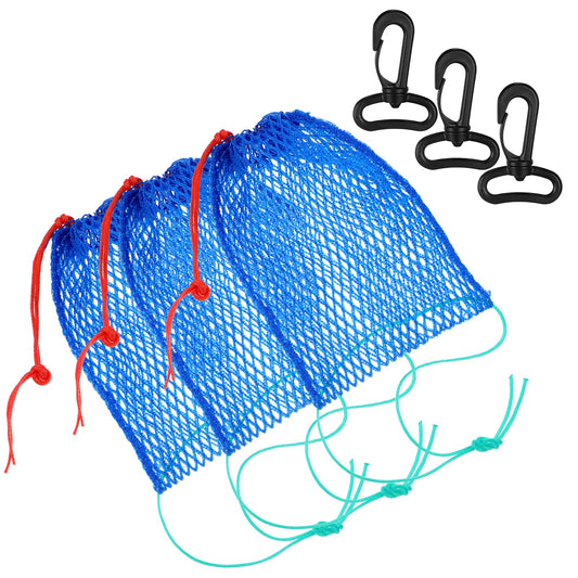 3 Pieces Crab Trap Bait Bags Outdoor Sports Style with 3 Pieces Rubber Locker for Fishing Crab Traps Catch