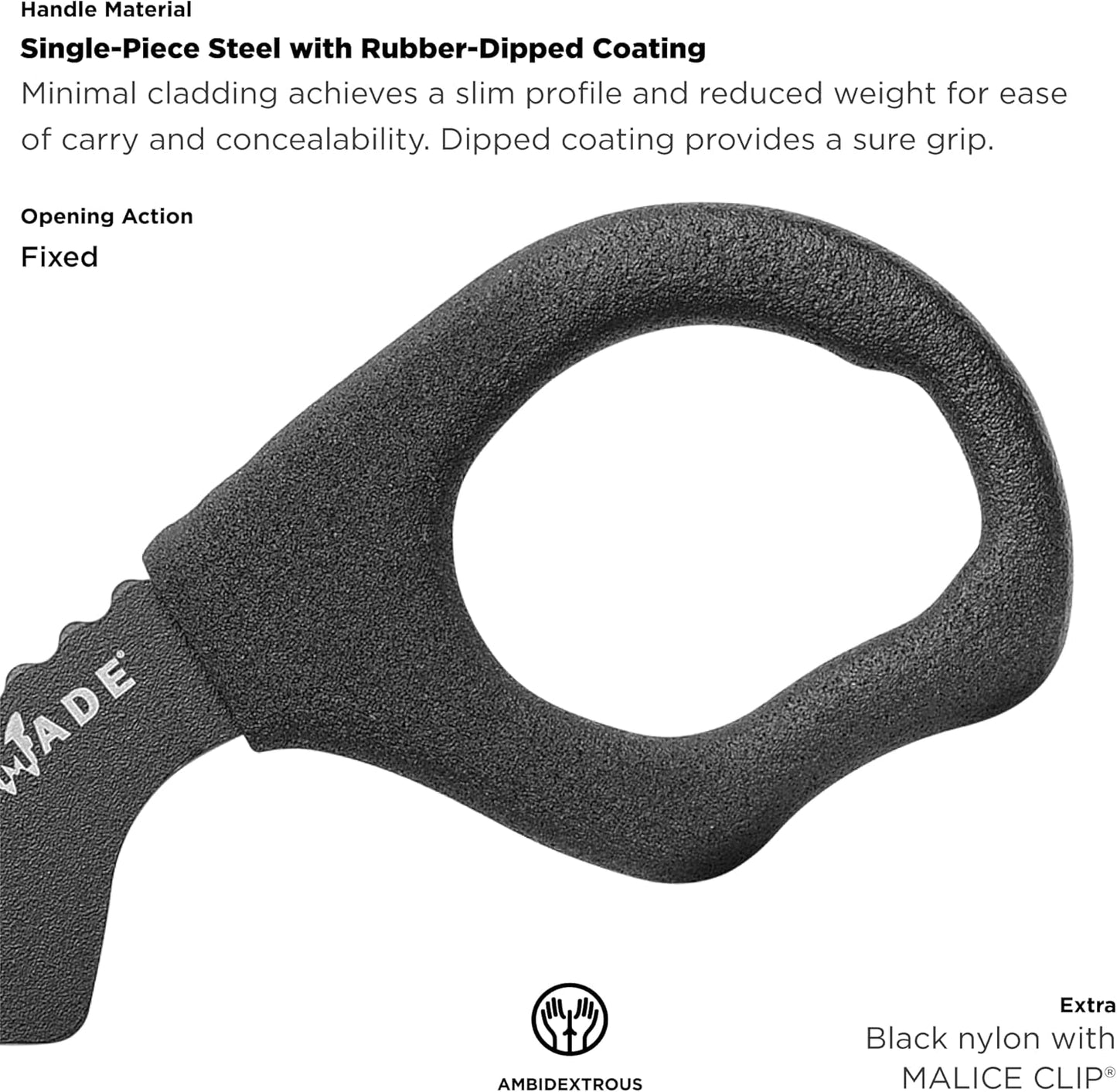 Benchmade - Hook Safety Cutter with Black Rubber Dipped Handle (7 BLKW)