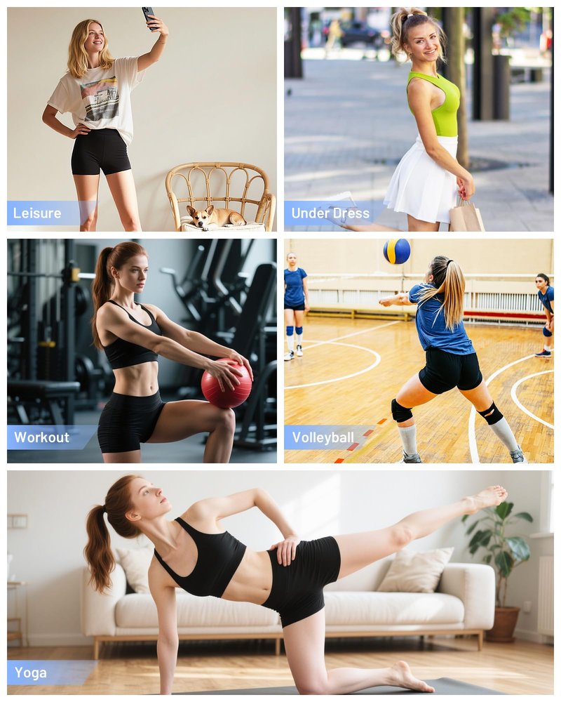 Runhit Spandex Shorts Women Biker Workout Gym Yoga Athletic Running Volleyball Booty Tummy Control High Waisted Soft Compression No See Through 3" M Cream