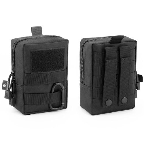 Little Fire Craft Molle Pouch Tactical Compact Water-Resistant Military Utility EDC Pouch Bag Camping Gear Pouch (Black)