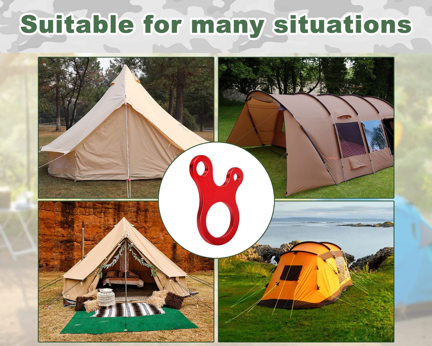 DS. DISTINCTIVE STYLE Aluminum Guyline Tensioner 20 Pieces Rope Tensioner for Outdoor Tent Camping Accessories