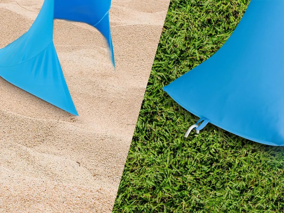 Monoprice 7-Foot, 4-Person Sunshade - with UPF 50+ UV Protection, Lightweight Lycra Fabric, Blue - Pure Outdoor Collection