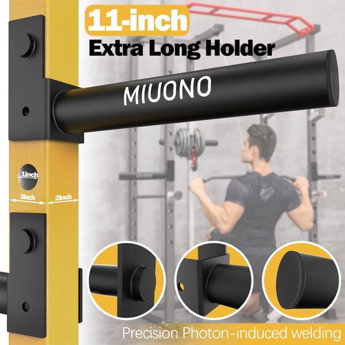 MIUONO Weight Plate Holder and Power Rack Attachments for 2X2 Power Rack Squat Rack Weight Plate Holder Bundle