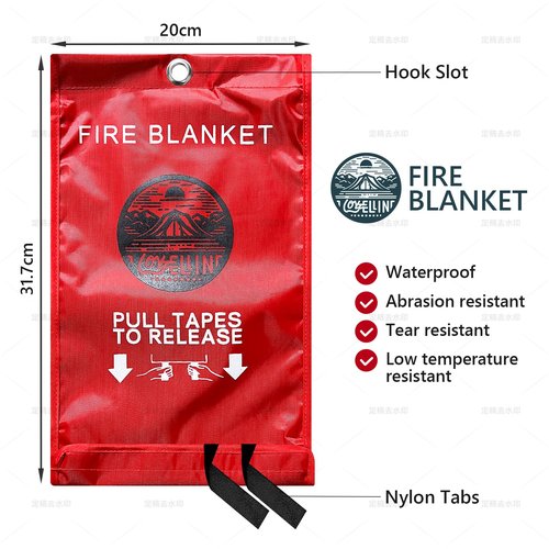 Lovelin Emergency Fire Blanket - 1 Pack - Fire Suppression Blanket for Kitchen, 40” x 40” Fire Blanket for Home, Fiberglass Fire Blanket(1)