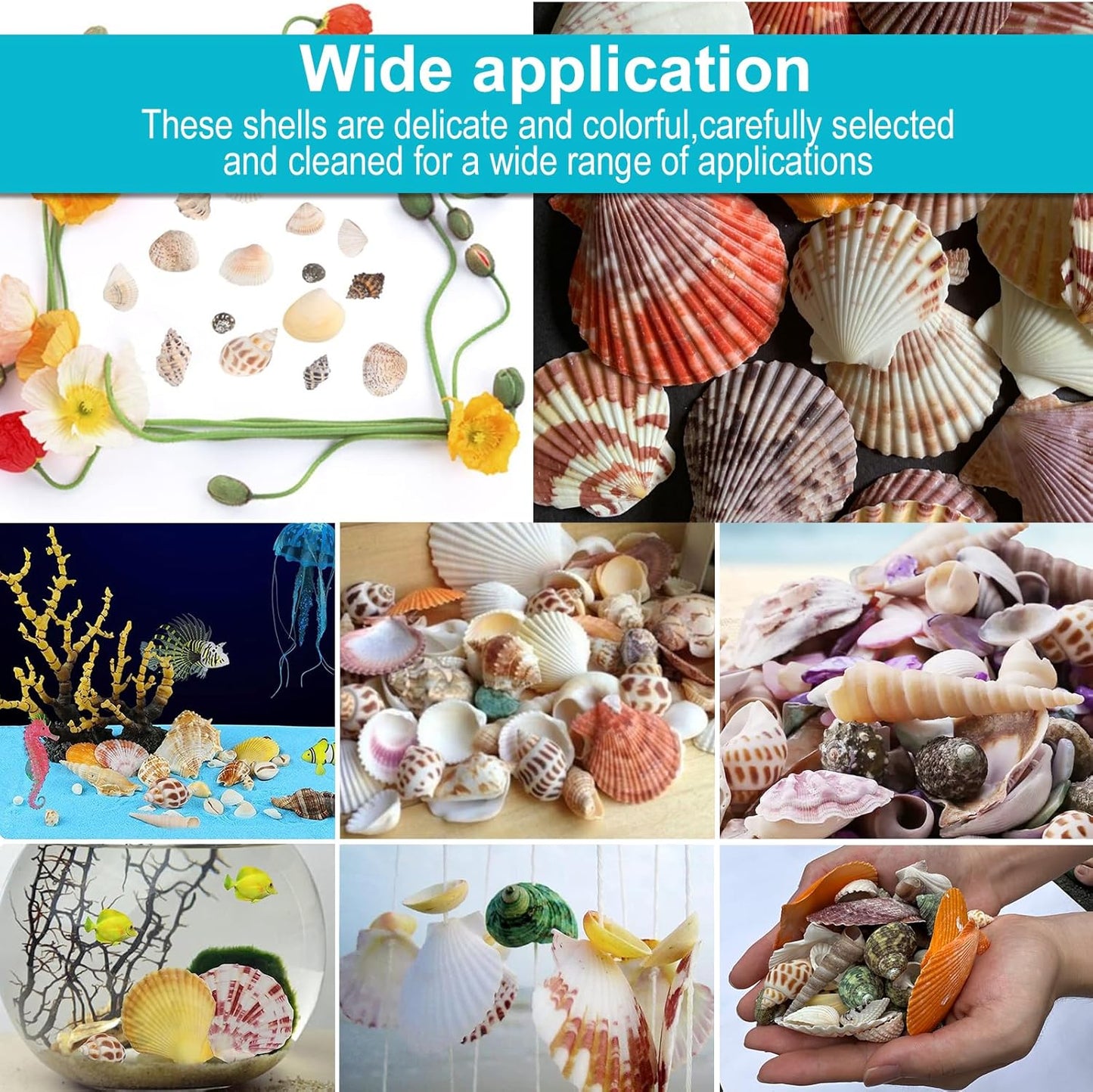 210pcs Mixed Beach Seashells Sea Shells Conch for Beach Theme Party Decorations DIY Crafts Candle Making Fish Tank Vase Fillers Home Decorations