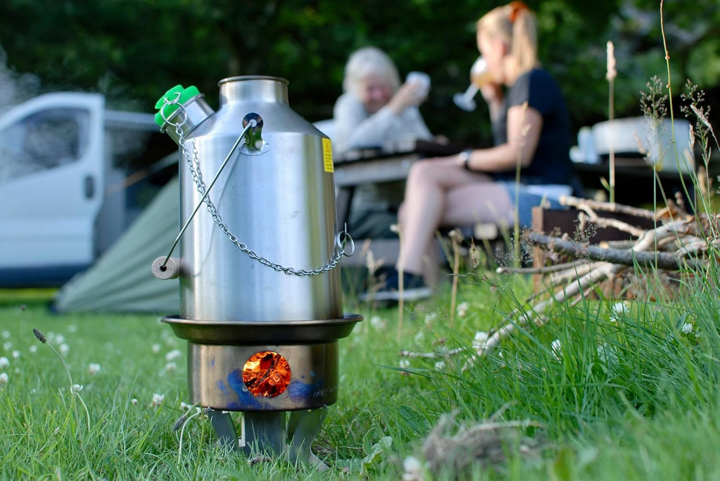 Kelly Kettle® Ultimate 'Scout' Kit VALUE DEAL | 41oz Steel Camp Kettle, Cook Set, Hobo Stove, Cups, Plates, Base Support | Use Sticks to Boil & Cook Fast | Camping, Fishing, Picnics, Emergencies