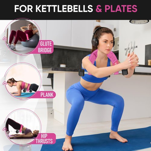 Breaking Limits Hip Thrust Belt for Dumbbells Heavy - Booty Belt - Hip Thrust Band - Hip Thrusting Belt for Dumbell, Kettlebells & Weights - Glute Bridge Weight Belt (Pink)