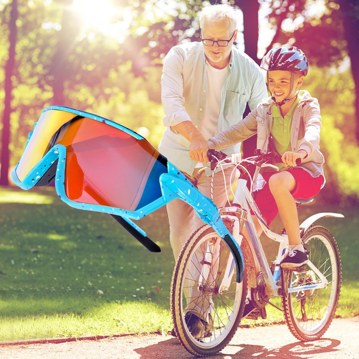 HIYAPATY Youth Teen Baseball Sunglasses 8-12 Ages, UV400 Protection Sports Cycling Sunglasses Suitable for Baseball Running Riding Golf Boys and Girls