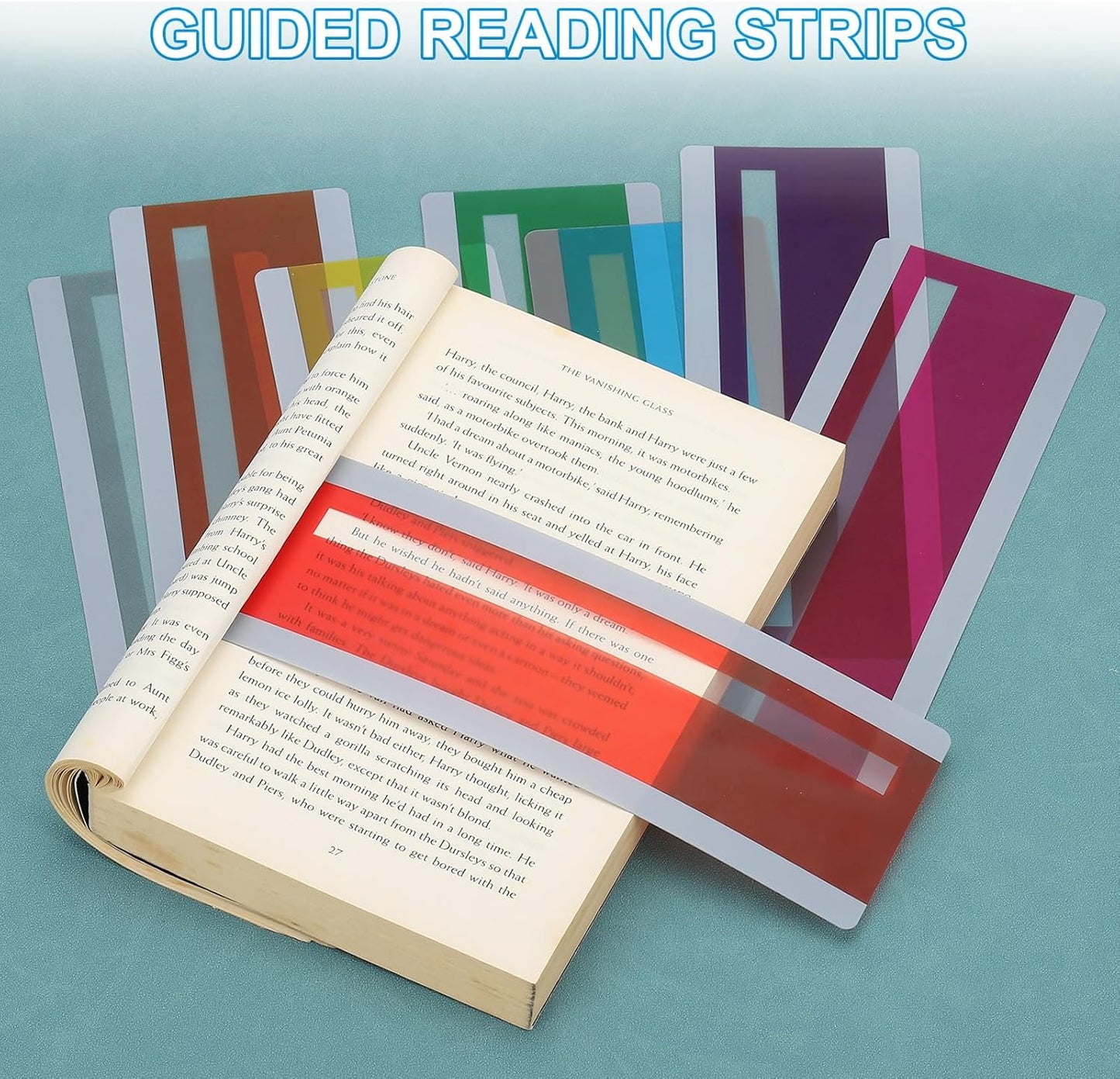 PATIKIL Guided Reading Strips, 4 Pieces Tracking Highlight Colored Overlay Strips Bookmark Dyslexia Reading Teaching Tools for Children Classroom Teacher, Grey