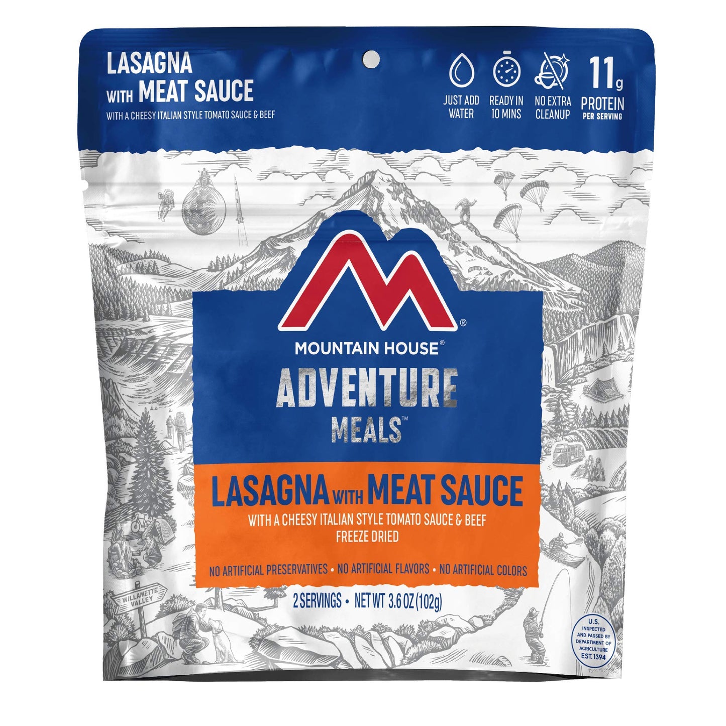Mountain House Creamy Macaroni & Cheese (6-Pack) and Lasagna with Meat Sauce (6-Pack) | Freeze Dried Backpacking & Camping Food
