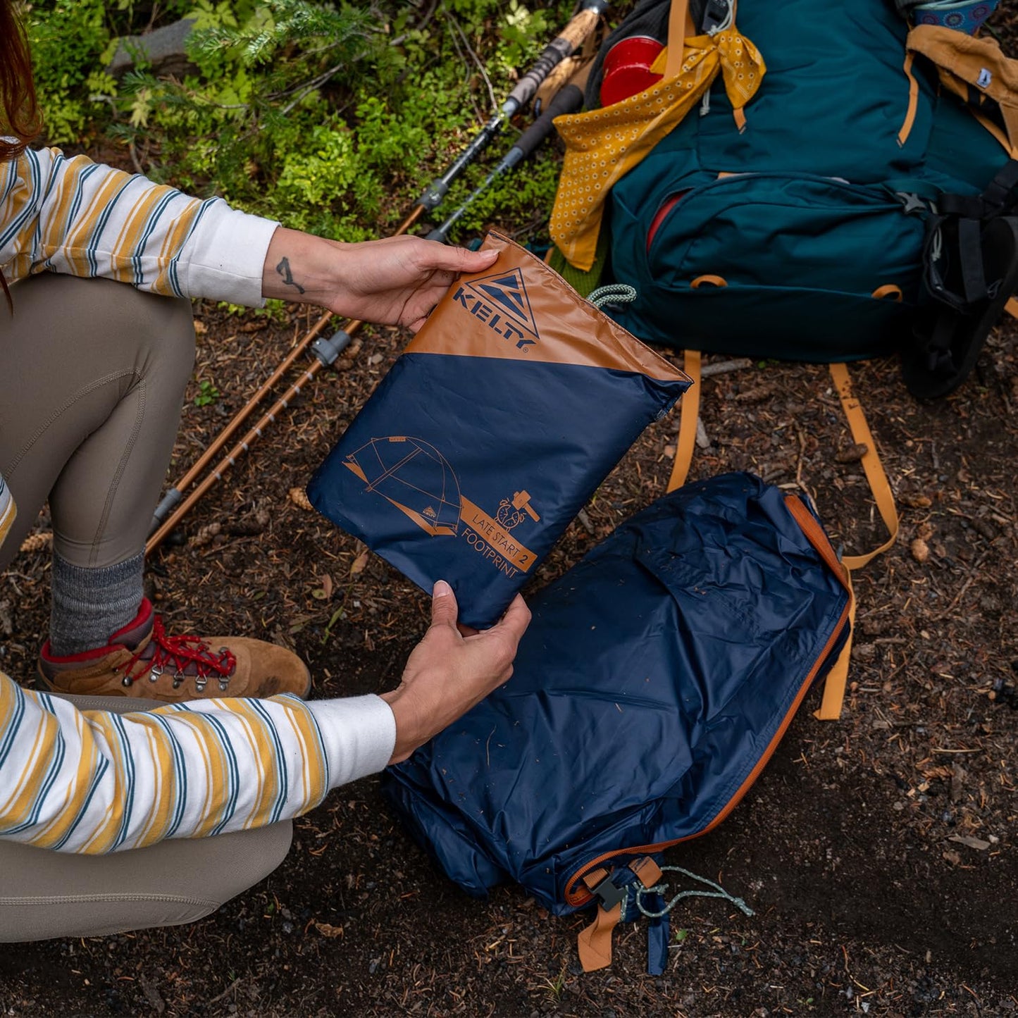 Kelty Late Start Tent Footprint (Footprint ONLY) – Lightweight, Water Resistant, Fitted Ground Sheet, Updated for 2024 (2P)