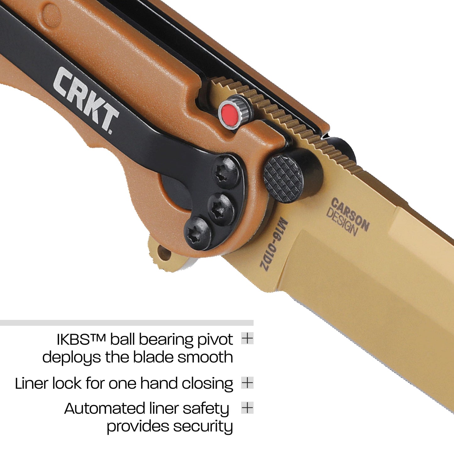 CRKT M16-01DZ Everyday Carry Folding Knife: Spear Point with D2 Steel Blade, Glass-Reinforced Nylon Handle, Liner Lock, M16-01DZ