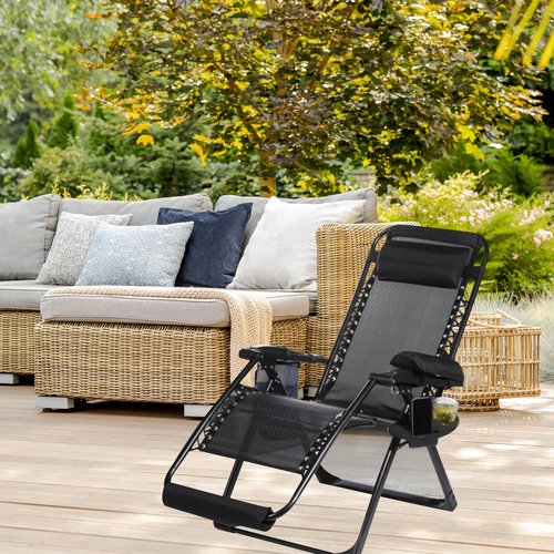M METERXITY Chair Armrest Organizer - Polyester 4 Pockets Snack Magazine Arm Rest Storage Bag with Adjustable Straps, Apply to Camping/Fishing/Picnic (Grey Black)