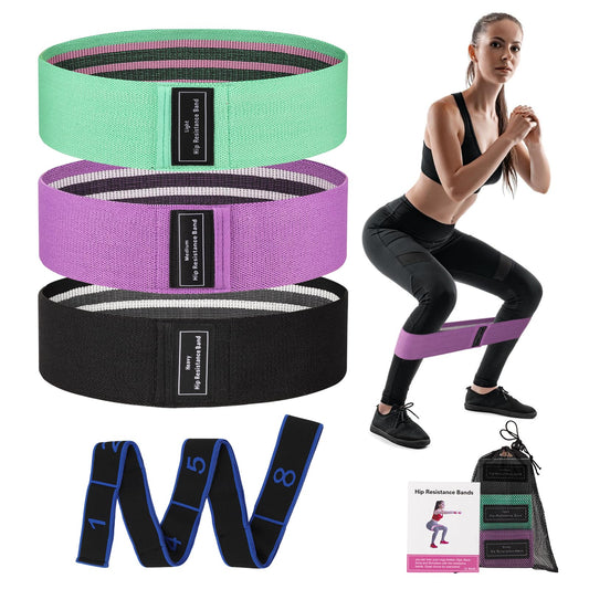 JIN BD Fabric Resistance Bands Set,Exercise Bands for Legs and Booty,Different Levels Elastic Bands for Yoga,Pilates,Home Fitness,Strength Training,Physical Therapy,Workout Bands for Women and Men