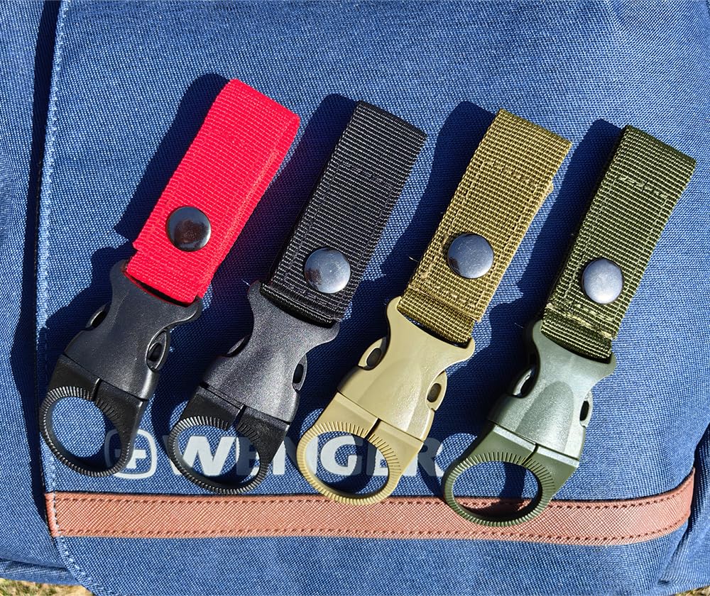 4pcs Hanging Bottle Buckle Clip Carabiner, Portable Mineral Water Bottle Clip for Outdoor Camping Hiking Traveling