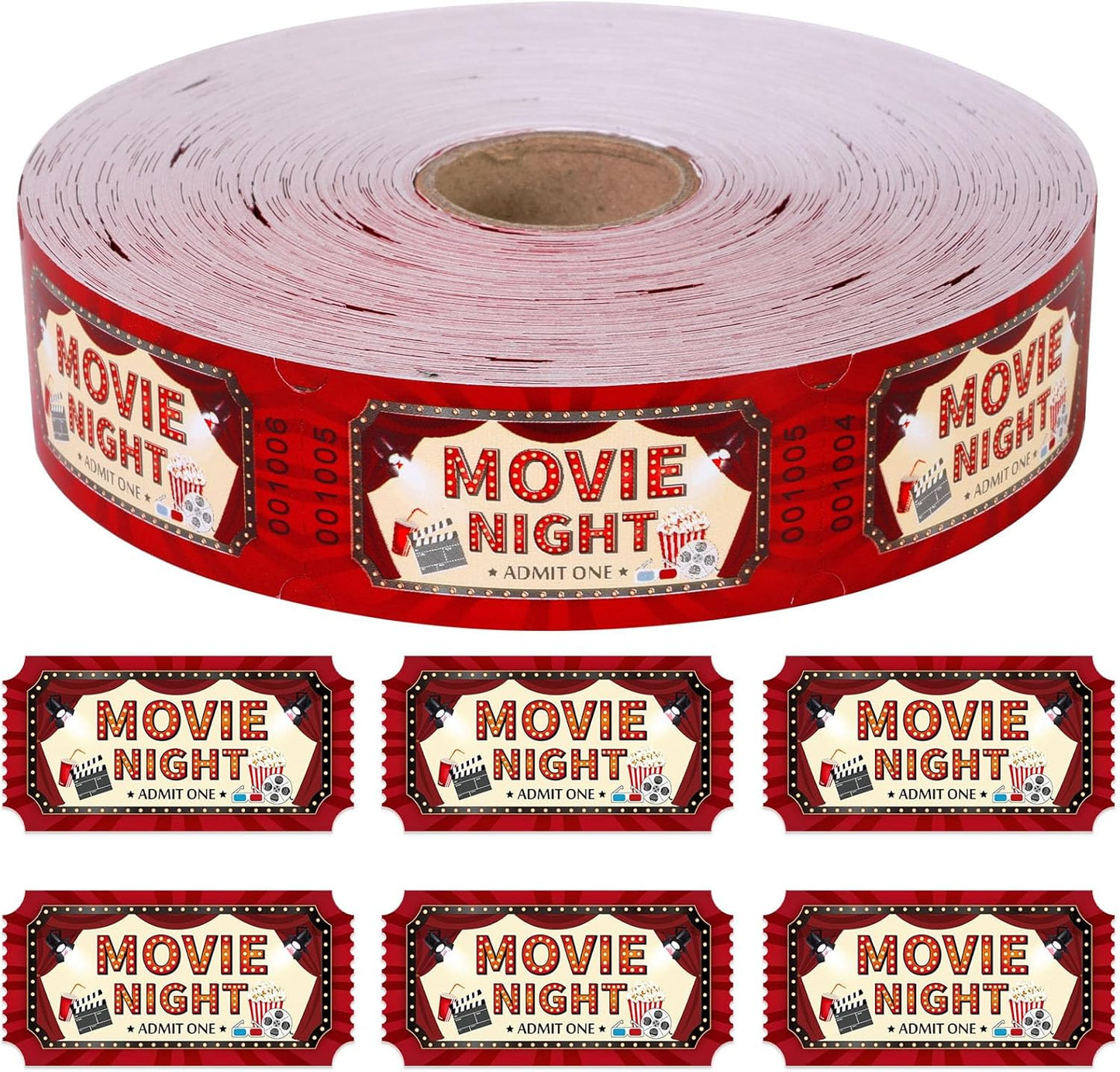 1000 Pcs Drink Ticket Single Raffle Tickets Roll Cocktail Design Free Drink Ticket for Events Wedding Work Formal Parties Leisure Class Reward