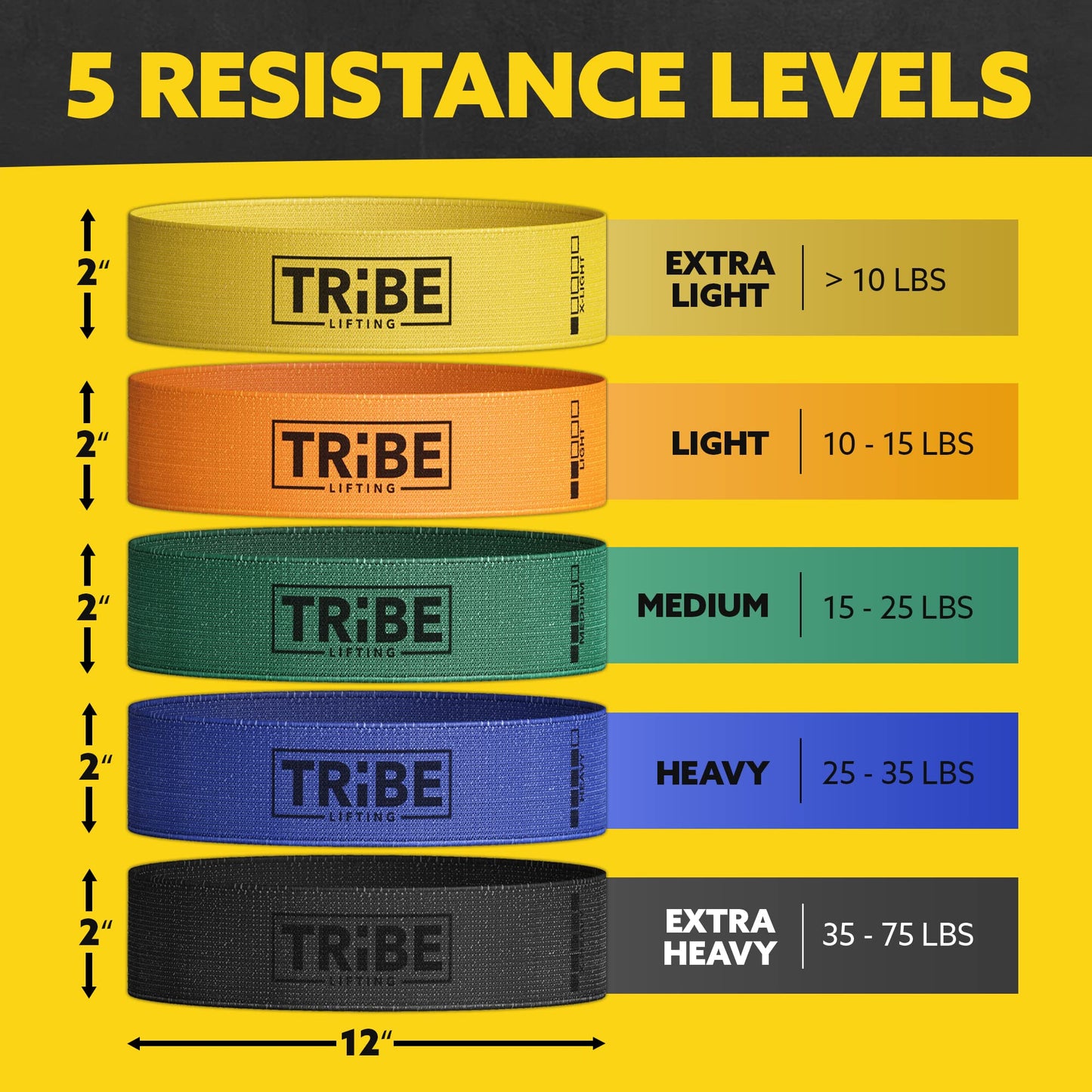 Fabric Resistance Bands for Working Out - Booty Bands for Women and Men - Exercise Bands Set for Legs and Butt (Set of 8)