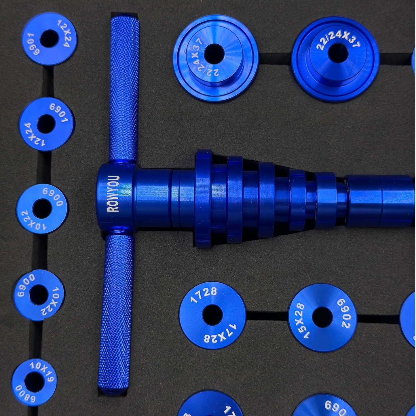 Bike Bearing Press Kit, ROWYOU Bicycle Bearing Press Set Include 35 Bearing Adapters & Bike Headset Press Tool & Carry Case, Heavy Duty Bike tool for Wheels/Hub BB Axis Turning Point Tool