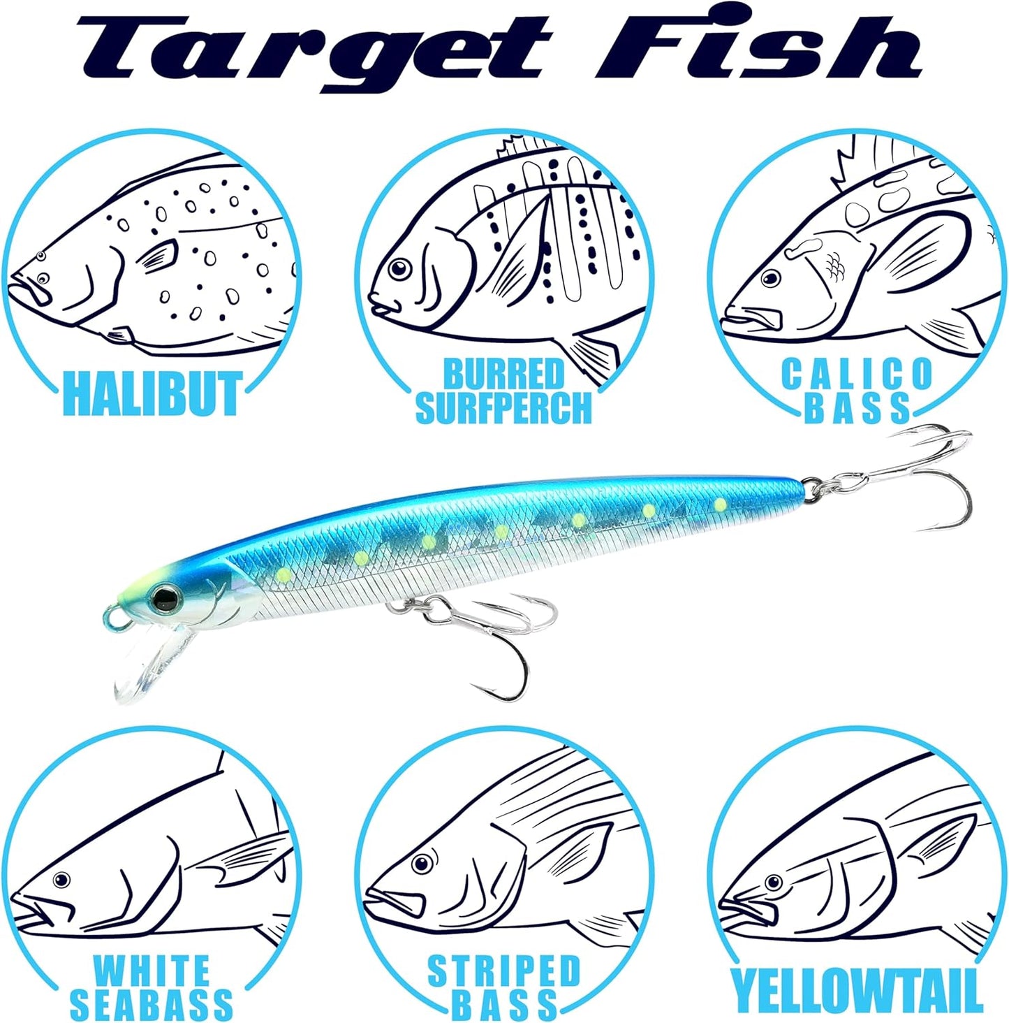 LUCKY CRAFT FlashMinnow 130MRS, Saltwater Surf Fishing Lures, Jerkbait, Halibut, Surf Perch, Calico Bass, White Seabass, Striped Bass, Sinking, Fishing Gear, Fishing Accessories, Fishing Tackle