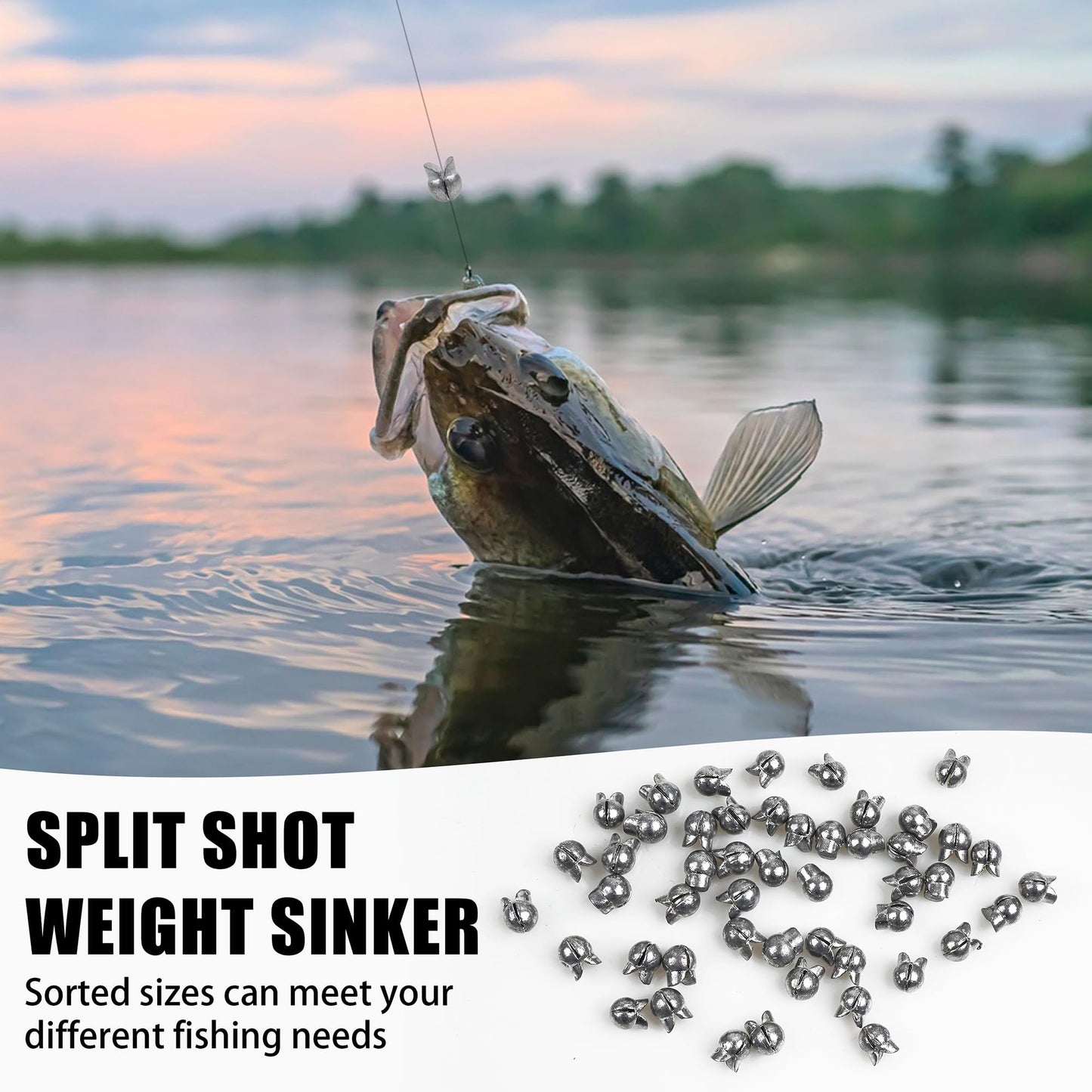 100 Pack Split Shot Fishing Weight Removable Clip On Fly Fish Line Sinkers Round Egg Fishing Sinker Saltwater Lead Weight Bass Fishing Freshwater 3.0g