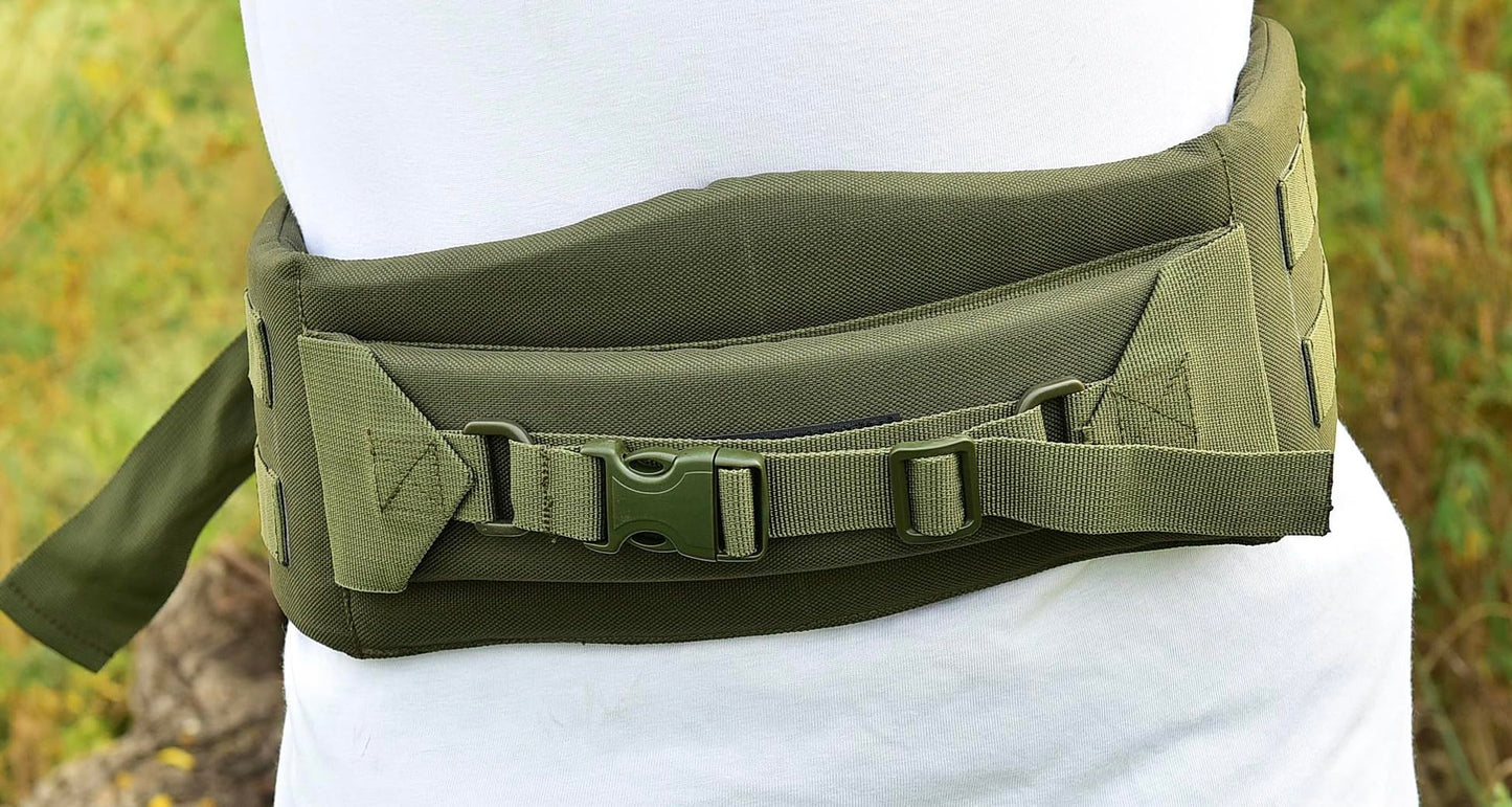 A.L.I.C.E Kidney Belt and Alice Kidney pad with Strap belt/tactical belt/Hip Belt/Kidney belt for framed rucksack LC-2/ALICE Pack olive green