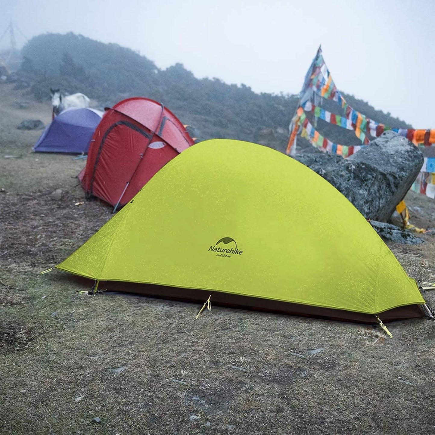 Naturehike Cloud-Up 1 Person Tent, Lightweight Backpacking Tents for One Man, Waterproof Ultralight One Person Tent for Camping Hiking Backpacking