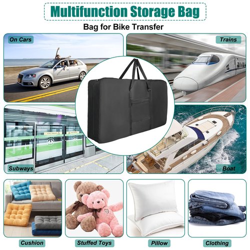 Bike Travel Bag Airplane for 26 inch to 29 inch Mountain Bicycle,Heavy Duty 840D MTB Bicycle Box Case with Strong Webbing for Air Travel Flights Waterproof,Bicycle Outdoor Storage Bag with Carry Bag