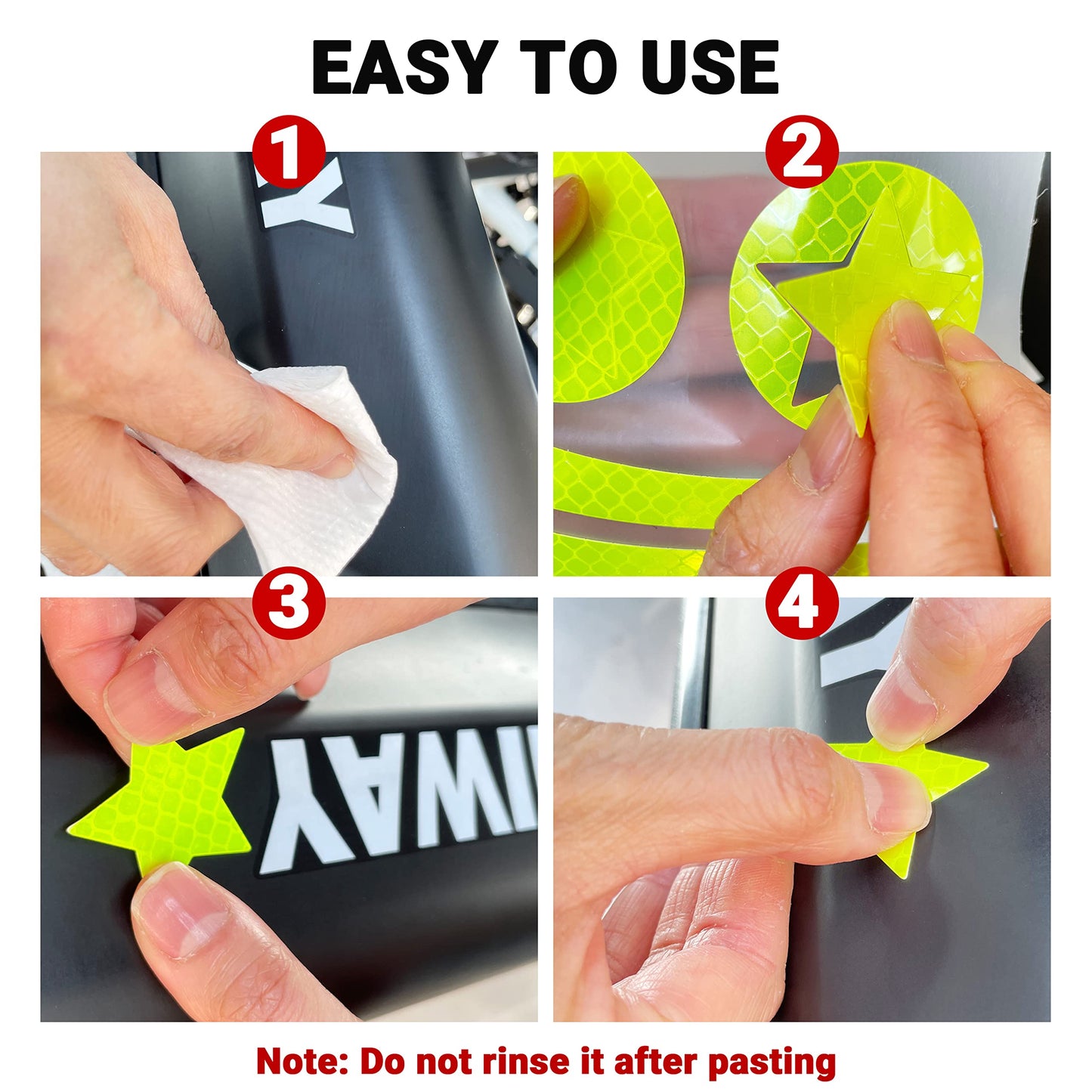 Himiway 42 Pcs Yellow/Grey Bike Reflective Stickers Outdoor Waterproof Bicycle Reflective Tape Night Safety Warning Reflective Decals for Bike, Wheelchairs, Motorbike, Helmet, Scooter, Hard Hat etc.