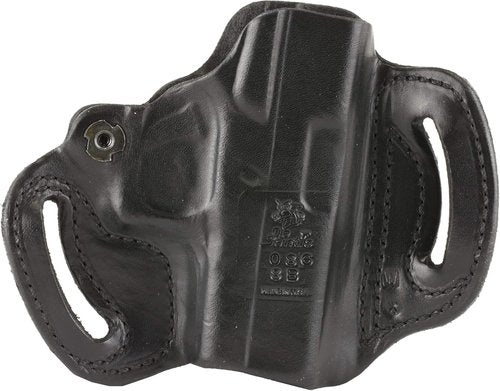 DeSantis Mini Slide Holster - OWB Gun Holster, Belt Slide Leather Holster for Pistols, Tight Fitting, Quick Draw for Men and Women, Fits Glock 43, 43X, 48 - Left Hand Draw, Black
