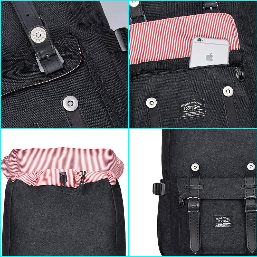 KAUKKO Backpack, (Black (E5-3), 45 x 27 x 17cm (HxBxT)