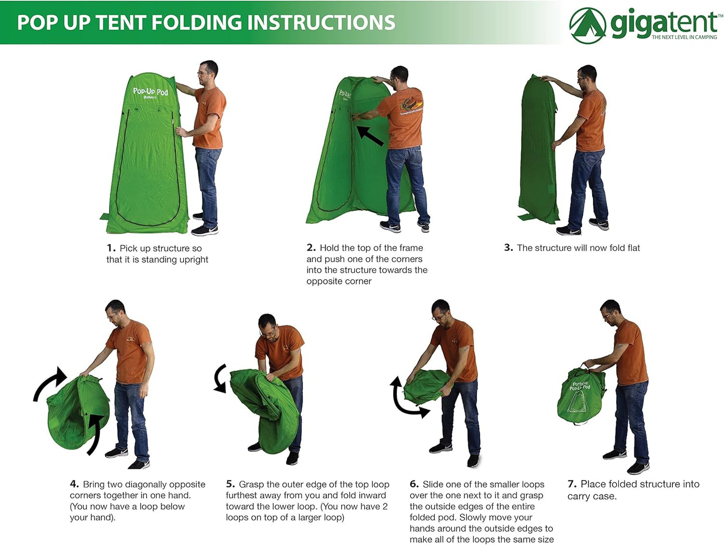 GigaTent Pop Up Pod Changing Room Privacy Tent – Instant Portable Outdoor Shower Tent, Camp Toilet, Rain Shelter for Camping & Beach – Lightweight & Sturdy, Easy Set Up, Foldable - with Carry Bag