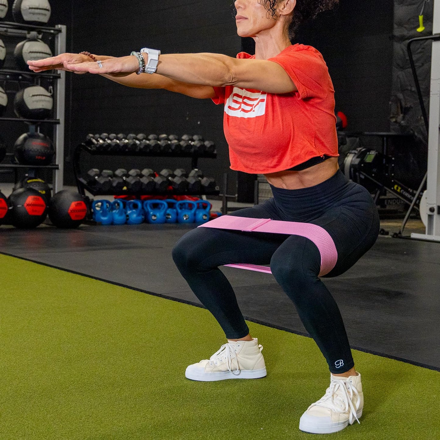 Serious Steel Fitness Hip and Glute Activation Band, for Squat, Deadlift & Warm-Ups (Pink (Non-Slip - 13" Medium))