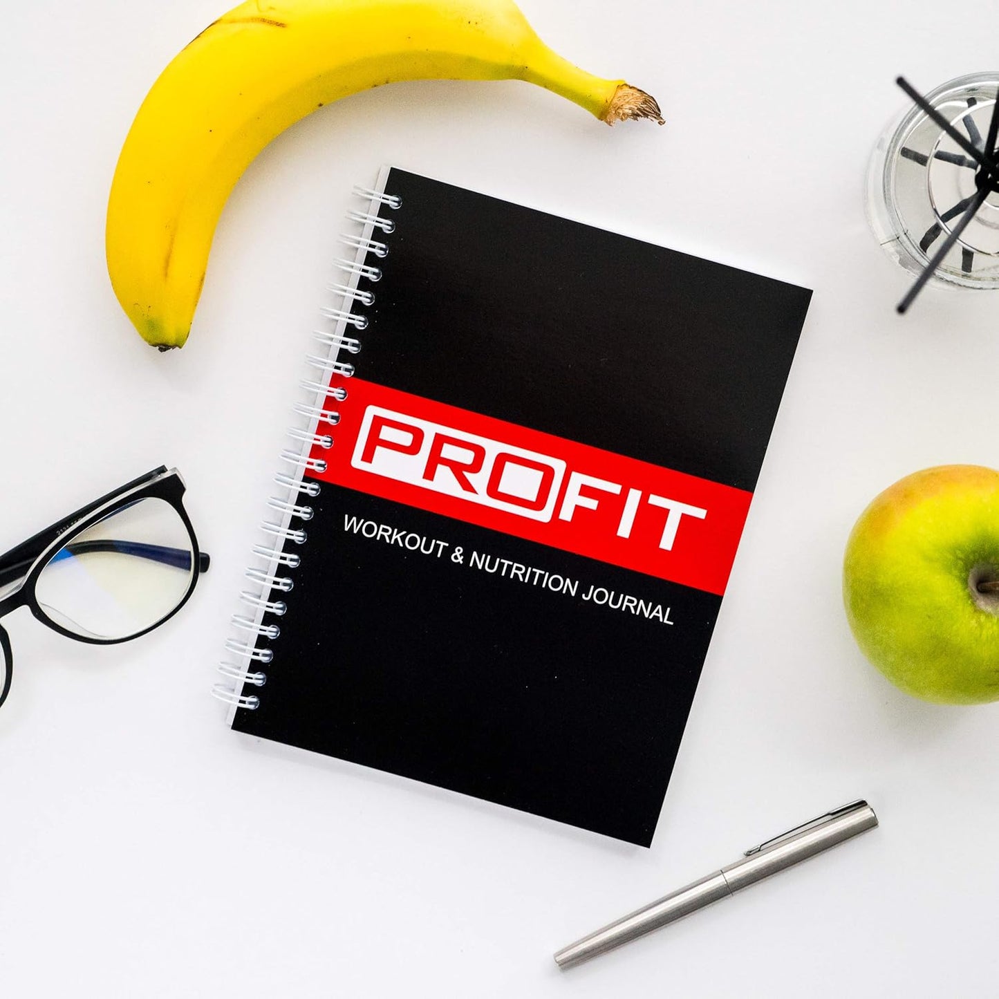 ProFit Fitness and Food Journal - Weight Loss Planner | Workout Log | Diet Notebook | Gym Exercise Diary - Easy-To-Use A5 Fit Book / 6x8 Inches / 140 Pages / Undated