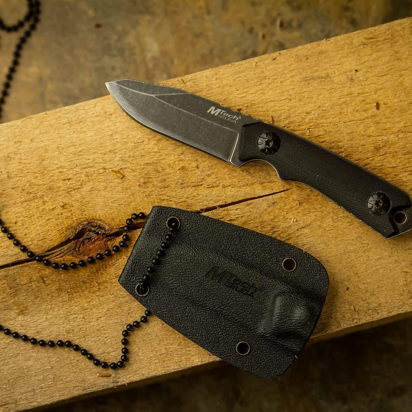 MTech USA MT-20-30 Series Fixed Blade Neck Knife, Drop Point Blade, G10 Handle, 4-3/4-Inch Overall