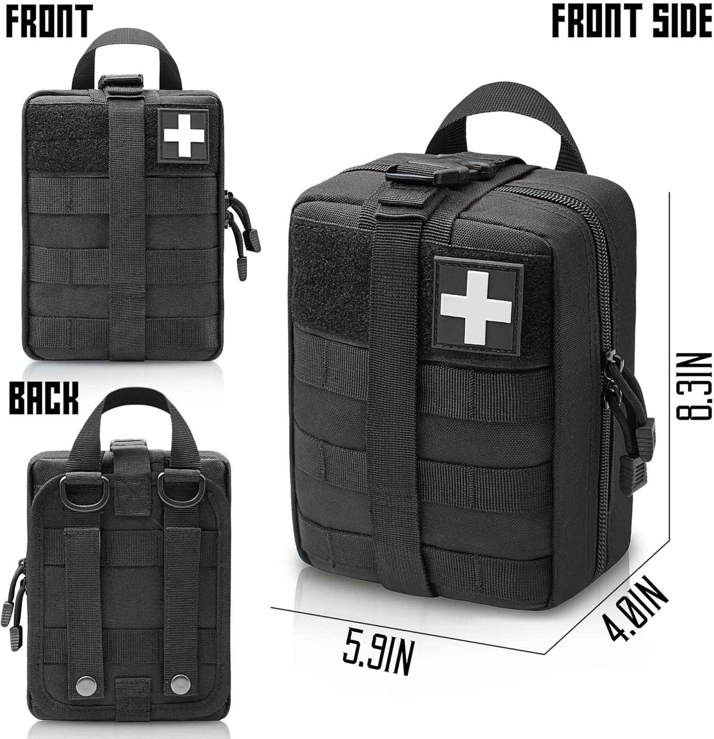 1000D Molle Ifak Pouch Rip Away, Tactical Tear Away Medical Pouch Empty, Military First Aid Pouch Bag Only for Camping Hiking Travel