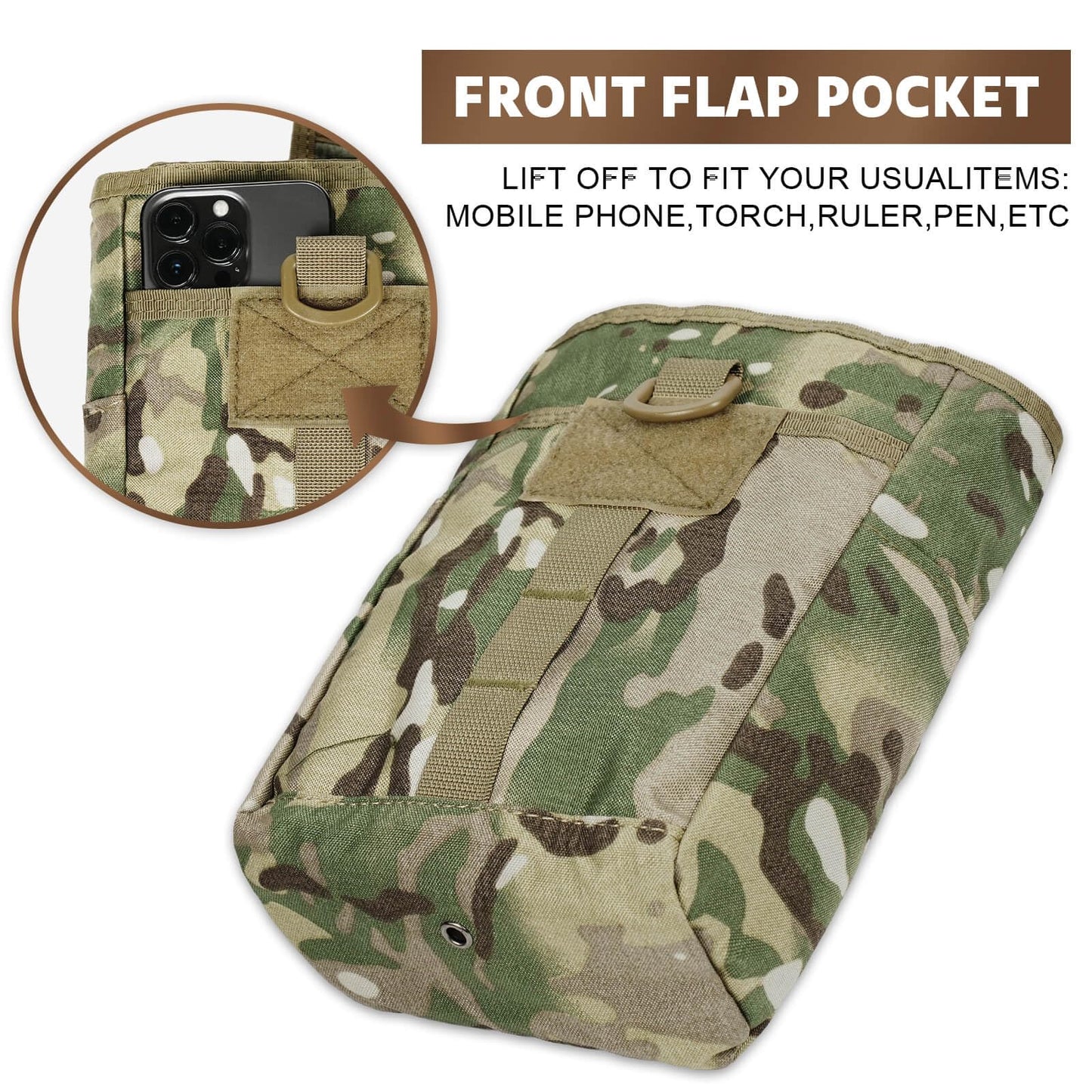 Dump Pouch-Tactical molle Pouches, Drawstring Magazine Utility Pouch Folding Dump Pouch Waist Bag. (MC)