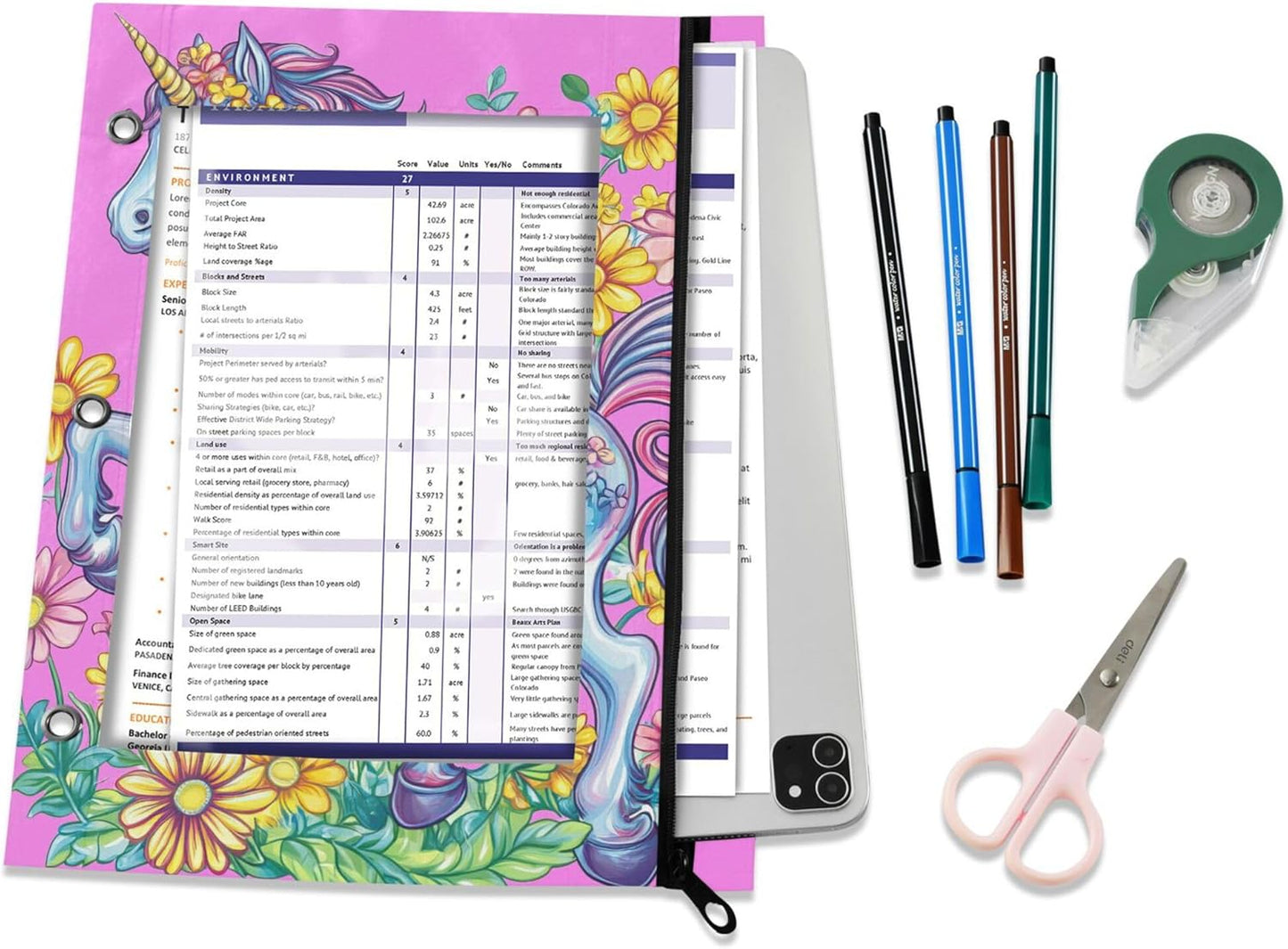 Largemouth Bass Fish 2 Pack 3 Ring Binder Pocket A4 Size Binder Pouches Clear PVC Loose Leaf Folder Sleeves Storage Bags for Files, Documents