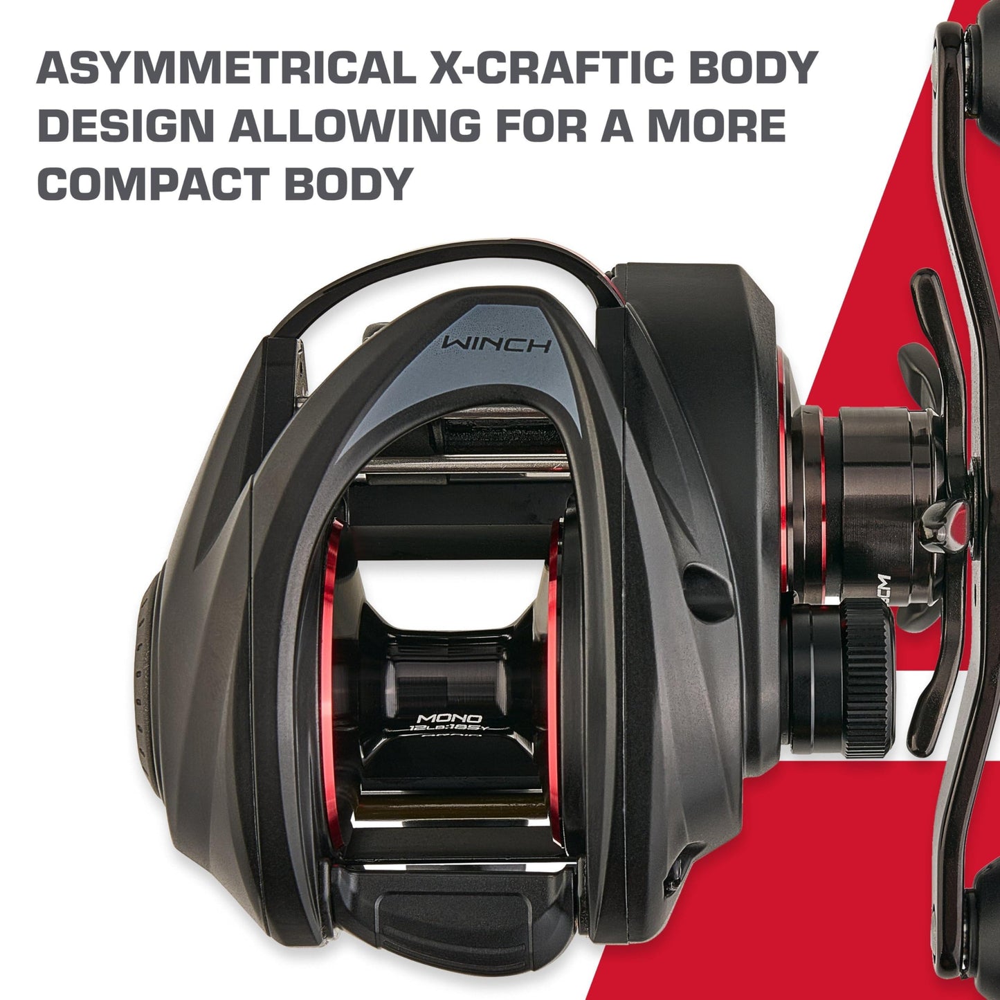 Abu Garcia Revo 5 Winch Low Profile Fishing Reel, Right Handle Position, X2-Craftic Alloy Frame & Asymmetrical Body Design, Durable, Lightweight Fishing Reels