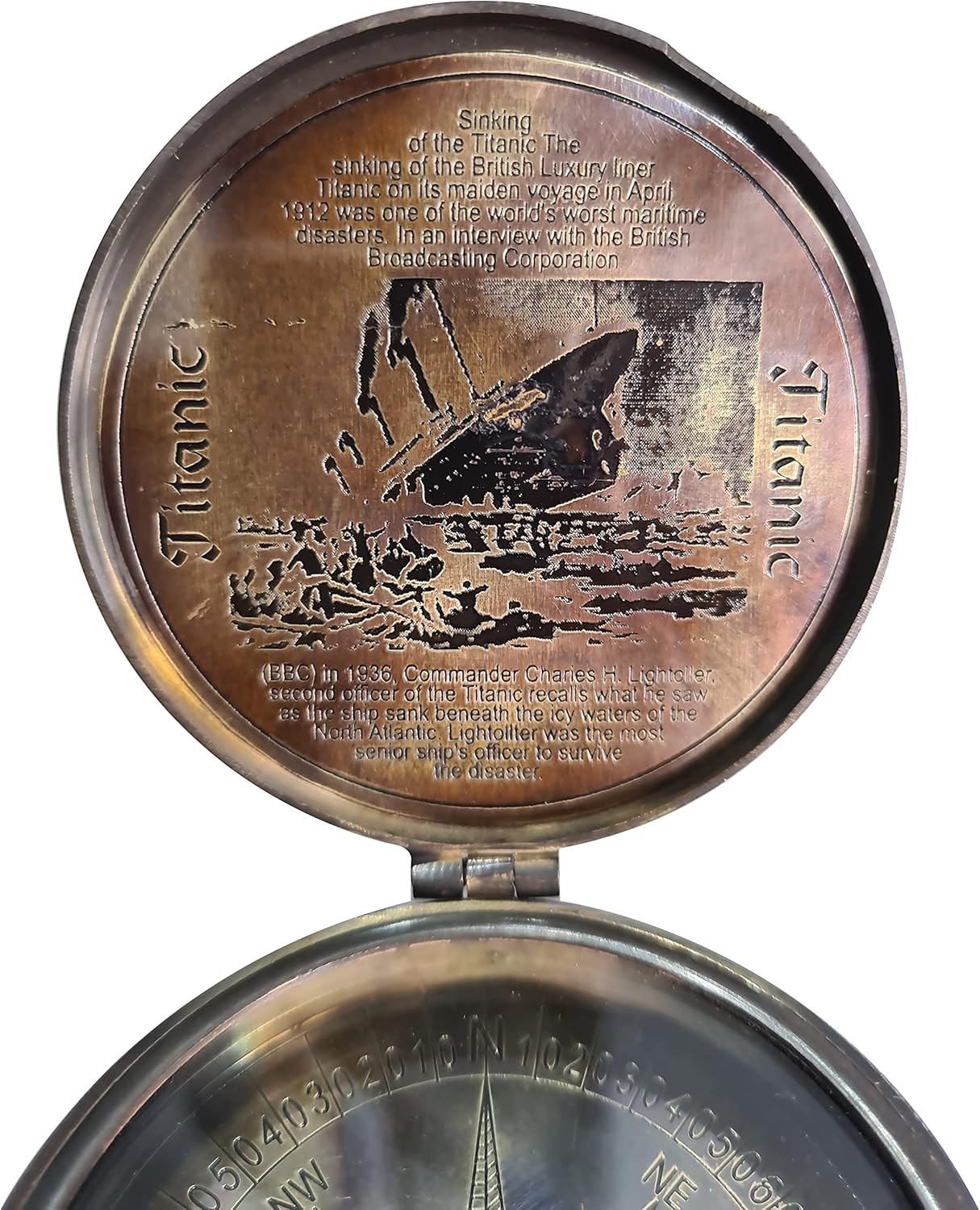 Authentic Antique Titanic Compass - Vintage Brass Finish Nautical Gift for Collectors