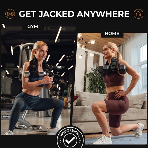 JAB Premium Hip Thrust Belt for Dumbbells & Kettlebells (Patent-Pending) Booty Belt - Up to 1400lbs - Strengthen Glutes & Hamstrings - Heavy Duty, Comfortable & Slip Resistant