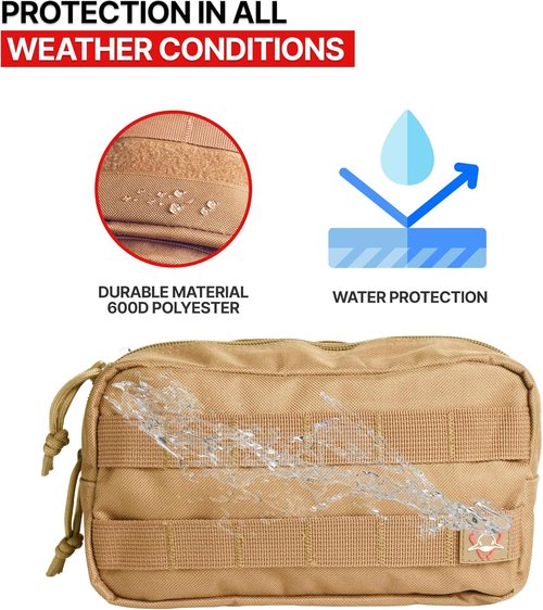 Horizontal Zippered Multi-Purpose Molle Admin Pouch Utility EDC Tool Gear Gadget Waist Bag Organizer